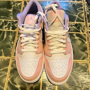 Jordan Athletic Shoes in White, Pink, and Lavender